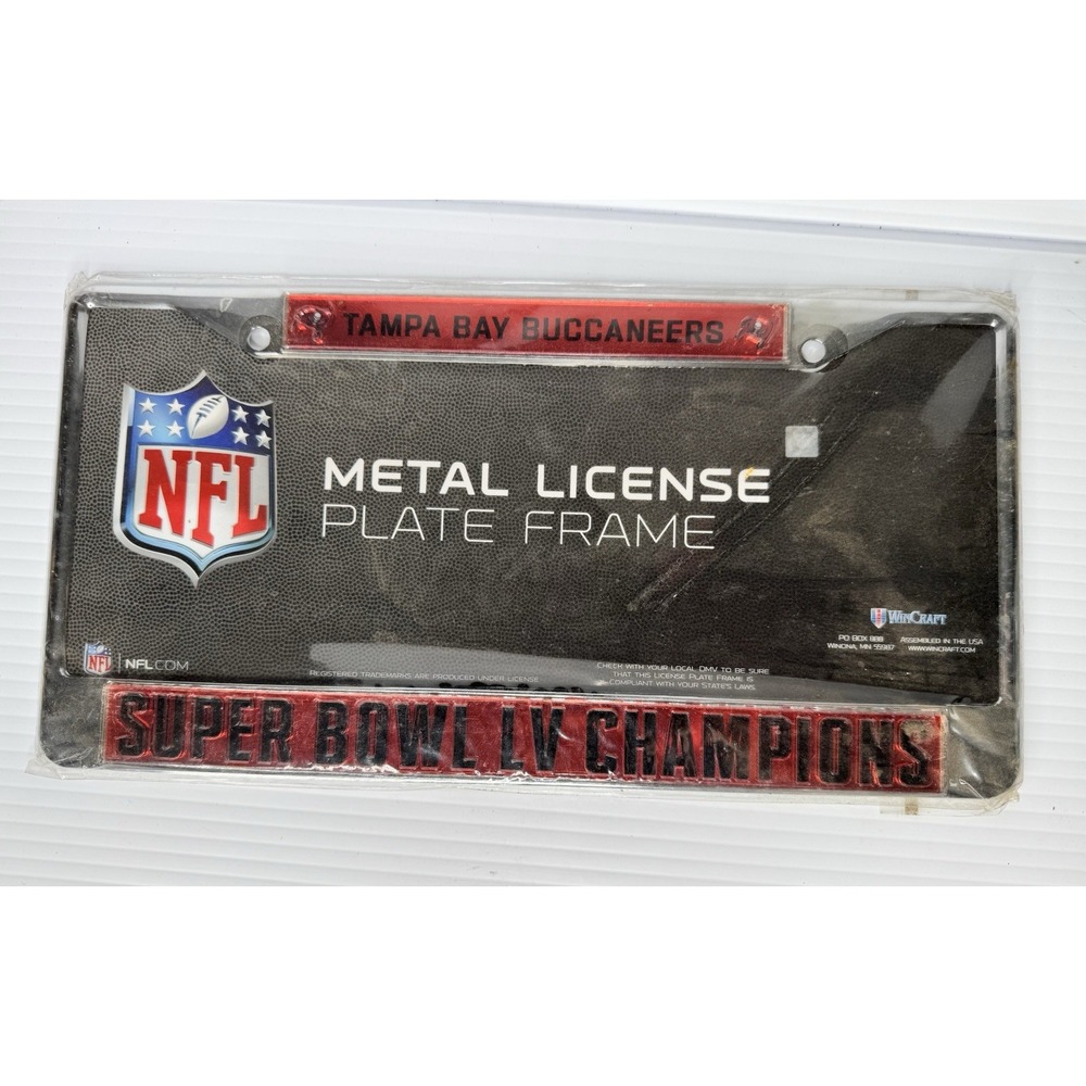 NEW Tampa Bay Buccaneers Super Bowl LV Champions Metal License Plate Frame NFL